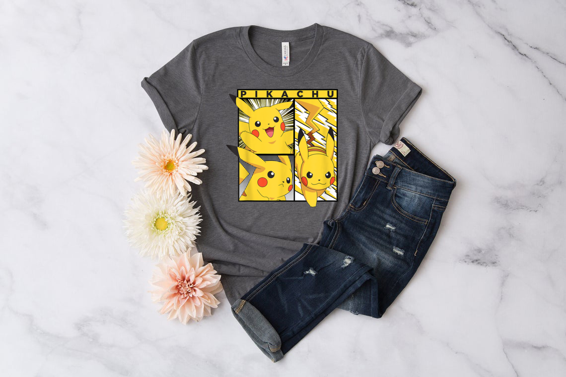 Pokemon Pikachu T-Shirt, Funny Ombre Pikachu Shirt