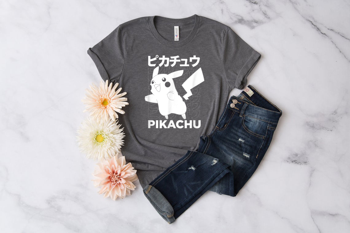 Pokemon Pikachu Kanji Pigment T-Shirt