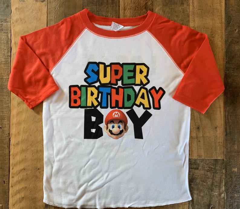 mario birthday shirt, mario party shirt, mario 5th birthday, super mario shirt, boys birthday shirt, personalized mario shirt, 6th birthday