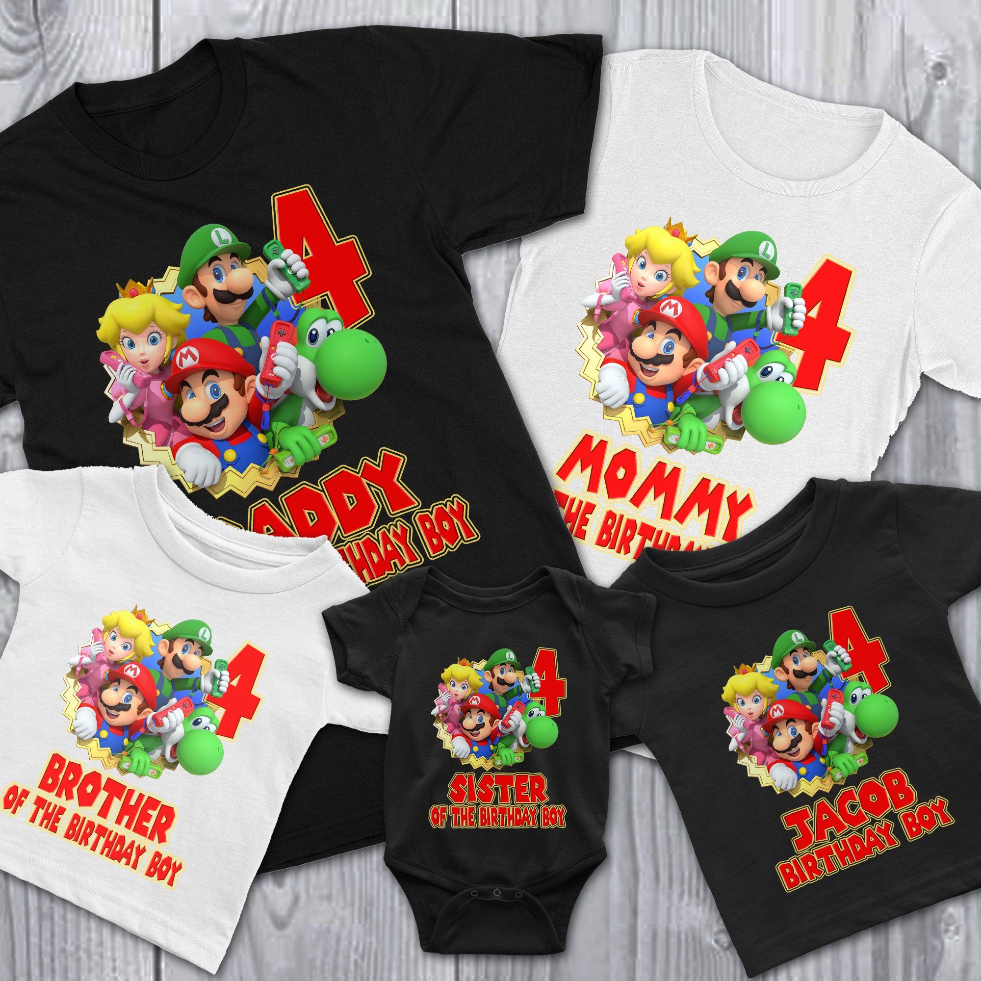 Super Mario Birthday Shirt, Custom Matching Family Birthday Party, Personalized Gifts T-Shirt