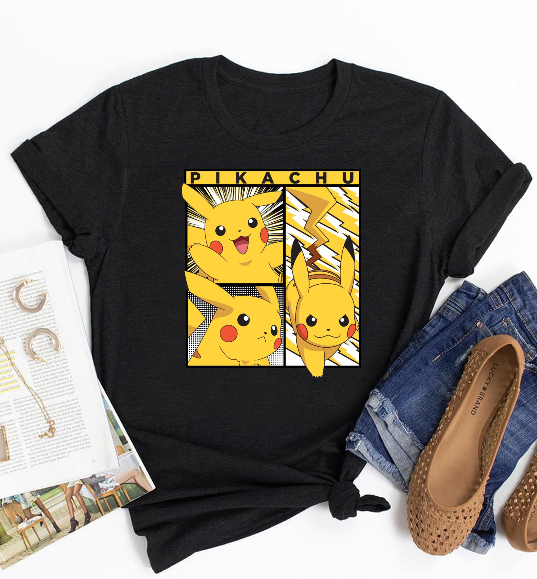 Pokemon Pikachu, Pika Pika, Pikachu Emotes Shirt