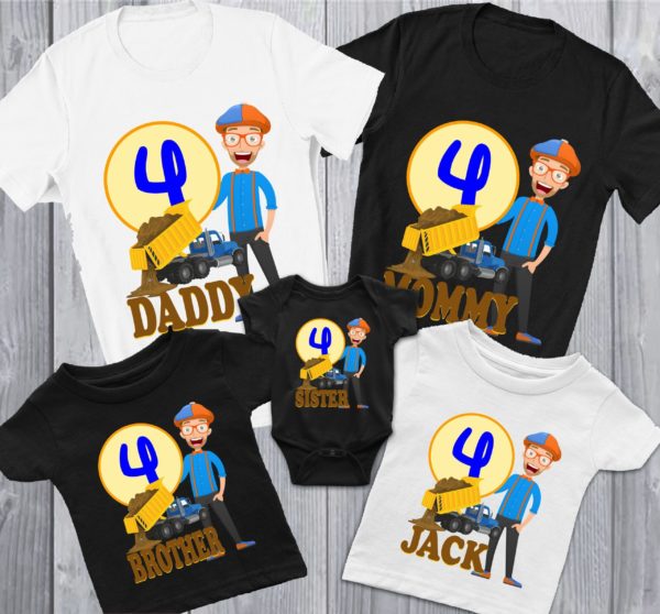Blippi Family Birthday Shirt, Custom Matching Family Shirt, Personalized Gifts T-Shirt