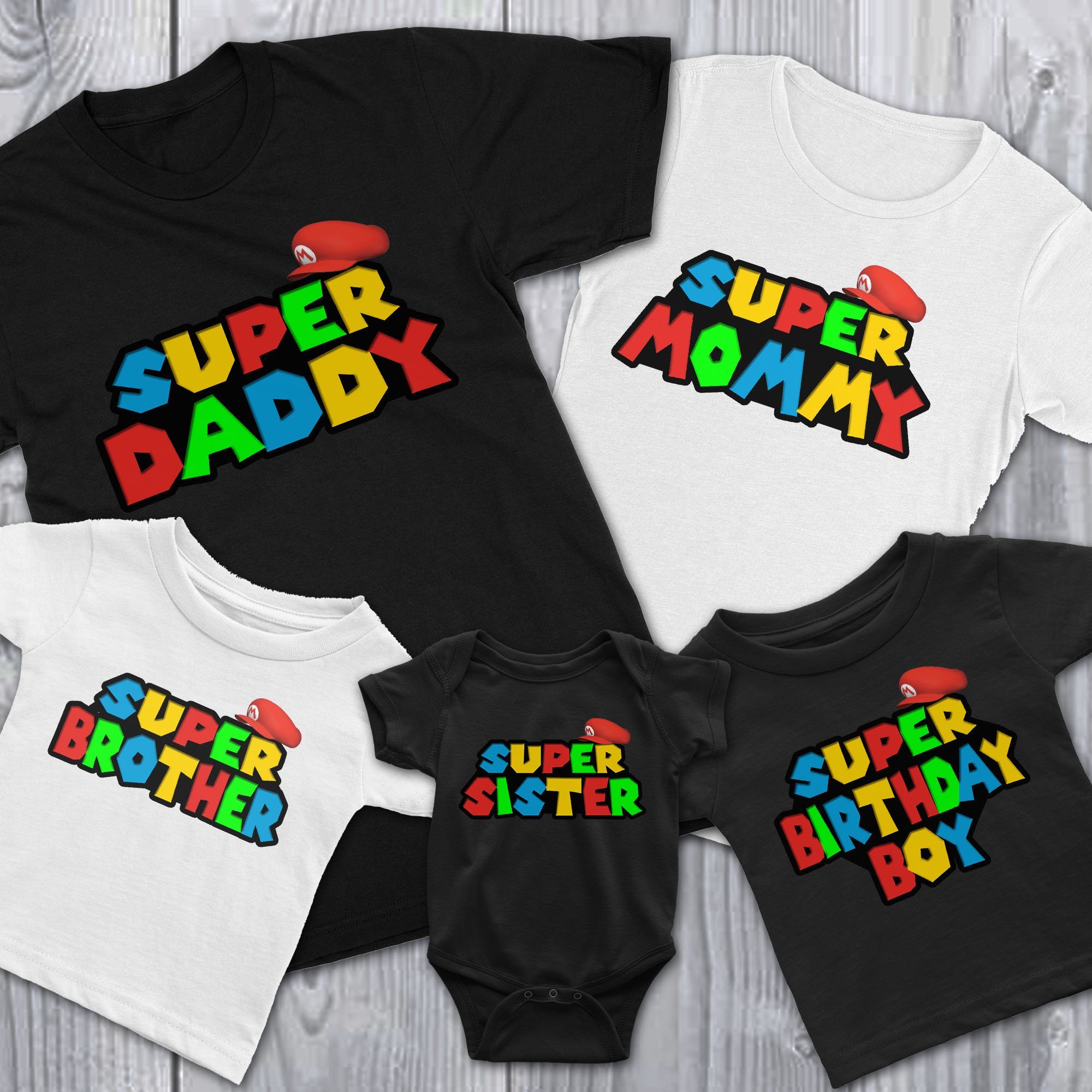 Super Mario Birthday Shirt, Custom Matching Family Birthday Shirt, Personalized Gifts T-Shirt