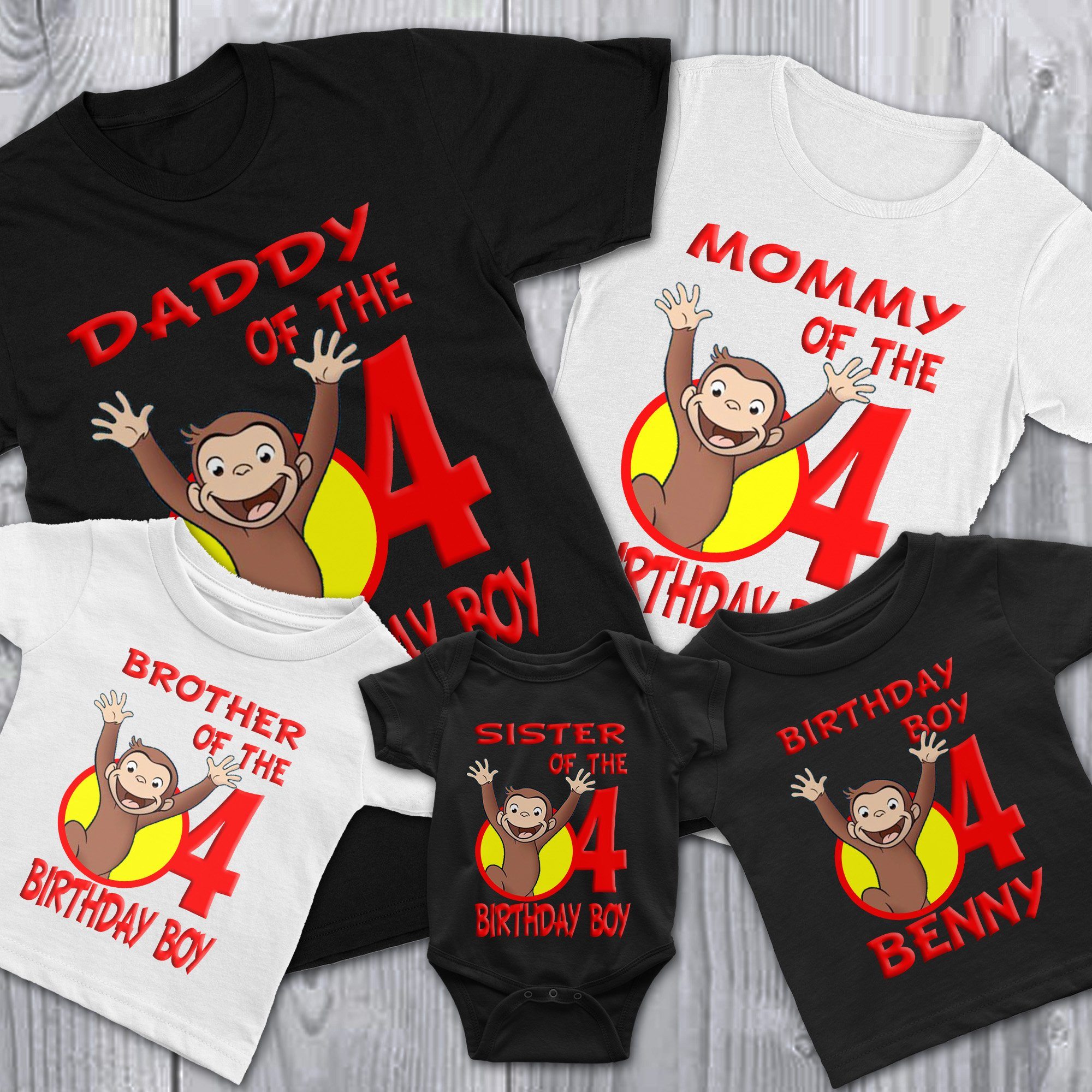 Curious George Birthday Shirt, Custom Matching Family Birthday Shirt, Personalized Gifts T-Shirt
