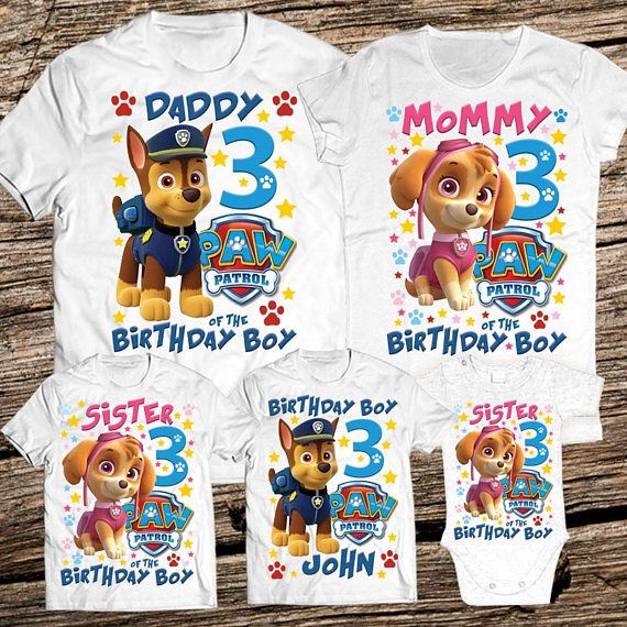 Paw Patrol Birthday Shirt, Paw Patrol Custom shirt, Chase Paw Patrol Personalized shirt