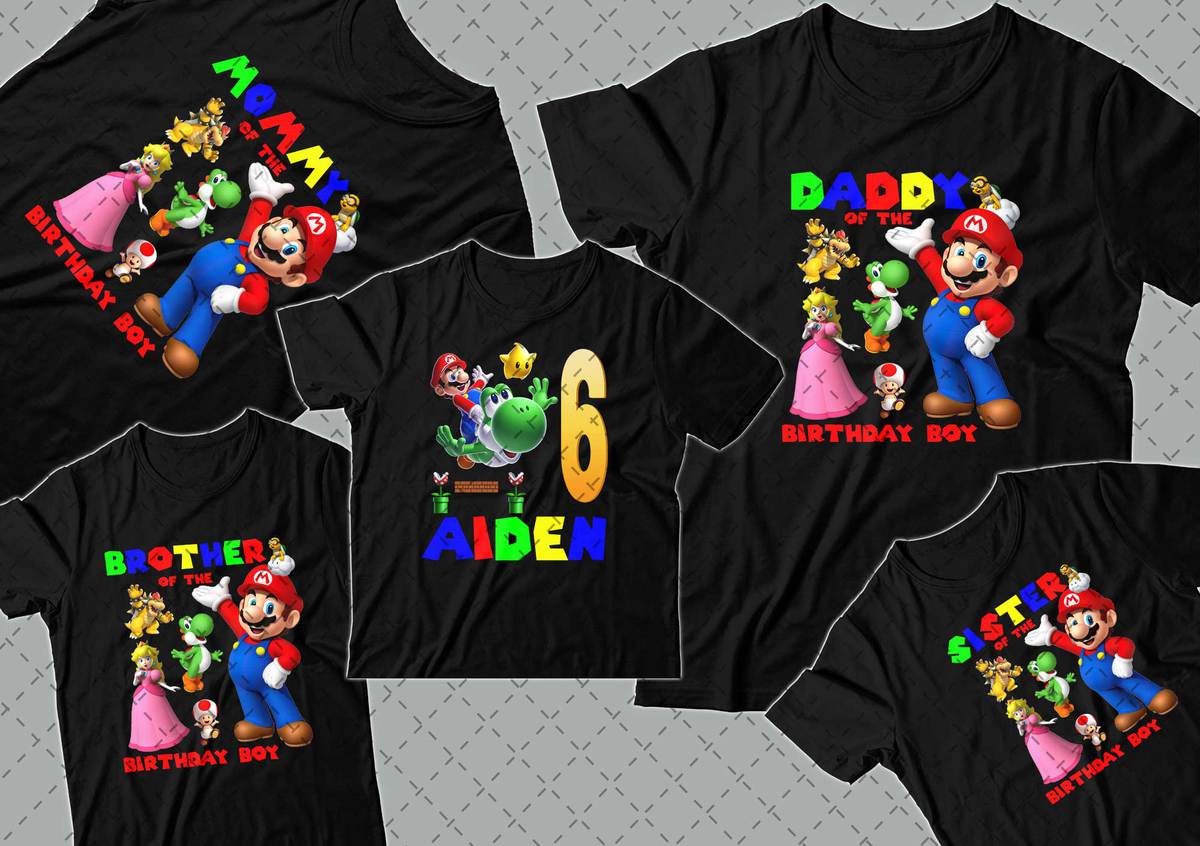 Super Mario Birthday Shirt, Custom Matching Family Birthday Shirt, Personalized Birthday Gifts