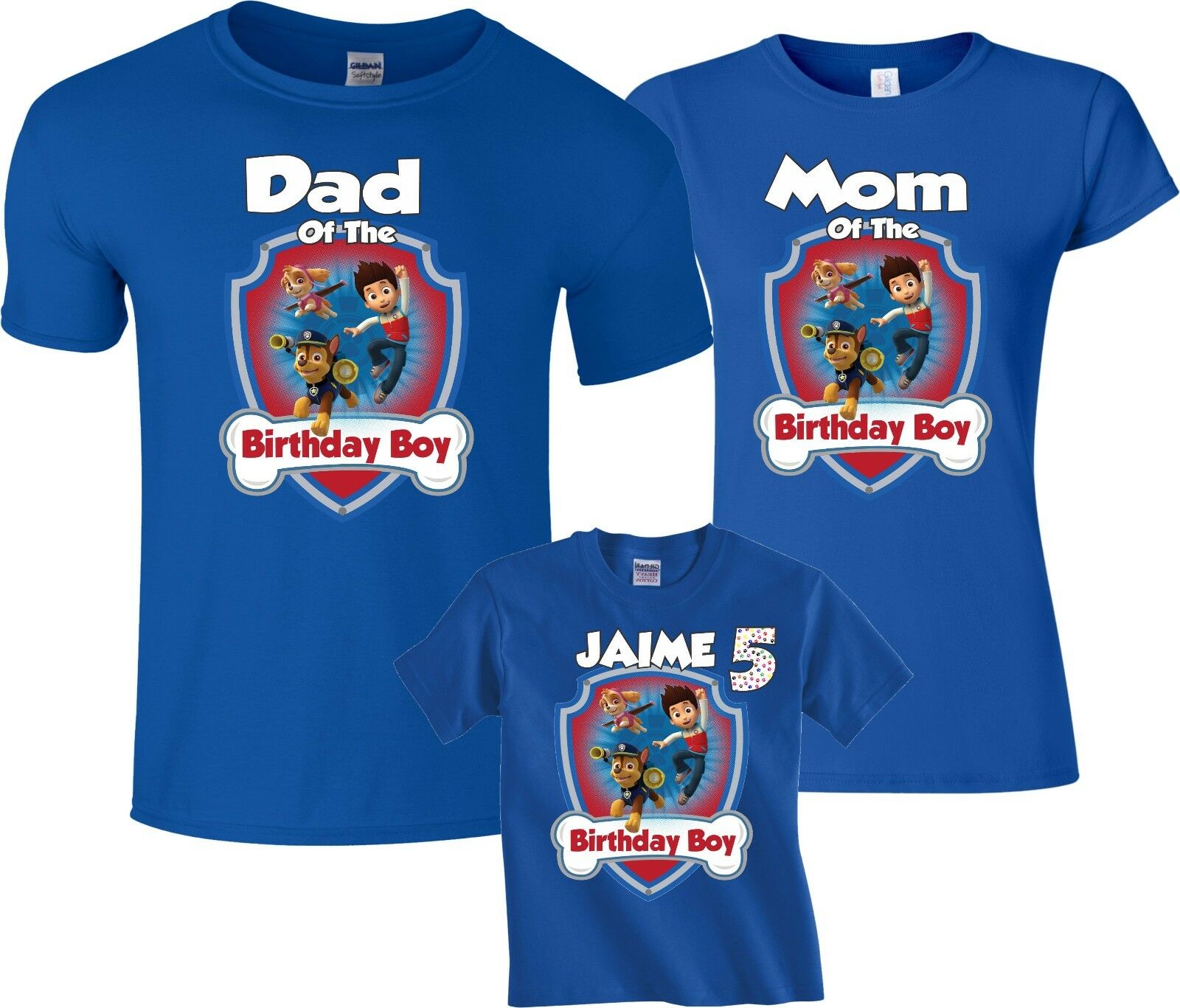 Birthday Boy Family, Funny Cute Customized, Matching T-Shirts, Paw Patrol Birthday Shirt