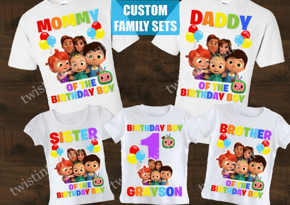 Personalized Cocomelon Birthday Shirt, Cocomelon Family Shirt, Cocomelon Party Shirt Sets, Cocomelon Birthday, Family Matching shirts