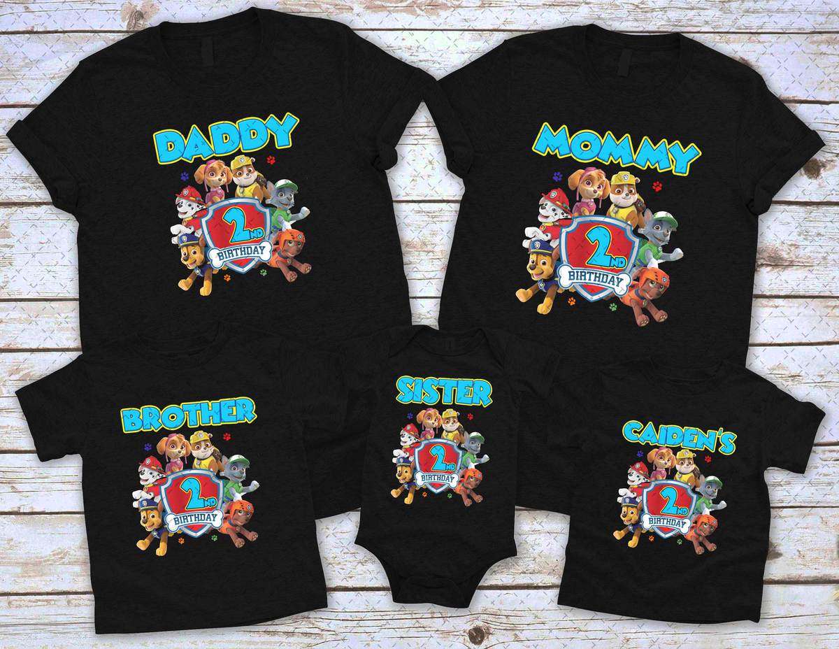 Paw patrol birthday Family shirt Paw Patrol theme party shirt Ryder Chase Marshall raglan shirt personalized shirt gift birthday shirt