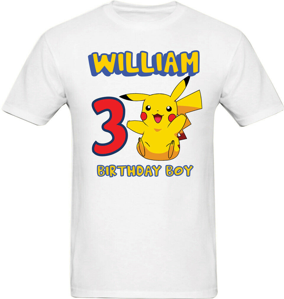 Pokemon Pikachu, Custom Personalized, Birthday T-shirt, Party Family T-shirt