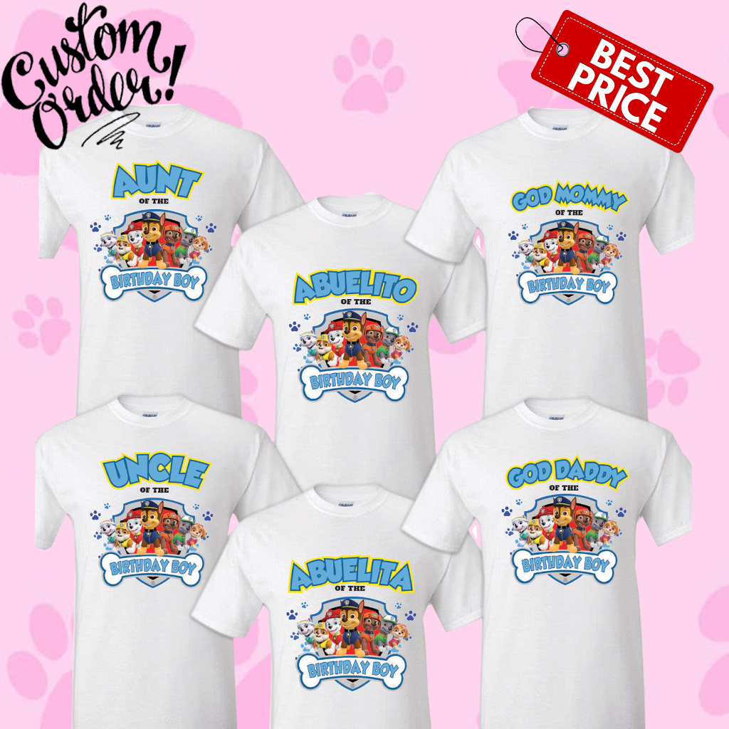 Paw Patrol Birthday Tshirts, Custom All Family Matching Paw Patrol Shirts, Personalized Name and Age Shirt