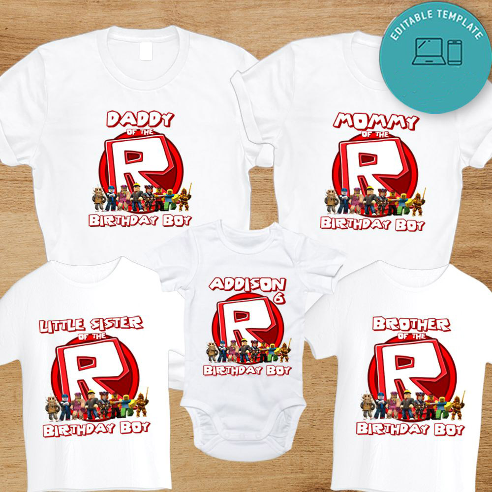 Robolox Birthday Shirt, Robolox Party, Robolox Shirt, Customized Birthday Robolox Theme Party Shirts, Family Matching Robolox Shirts