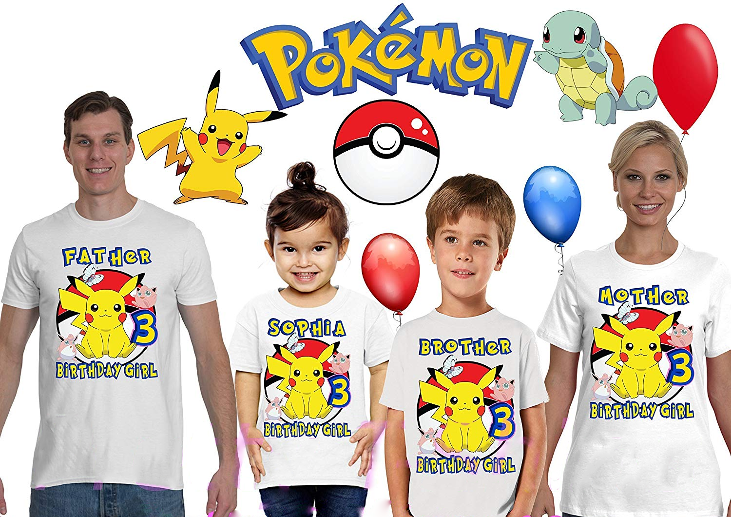 Pikachu Birthday Boy Shirt, Custom Matching Family Shirt, Personalized Name And Age