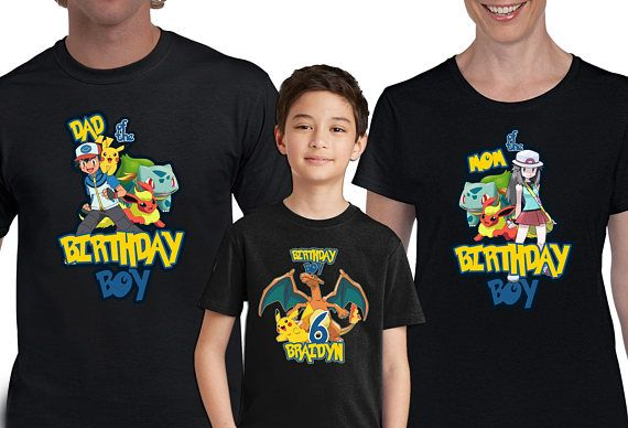 Family Pokemon Shirt, Custom Matching Family Shirt, Personalized Name And Age