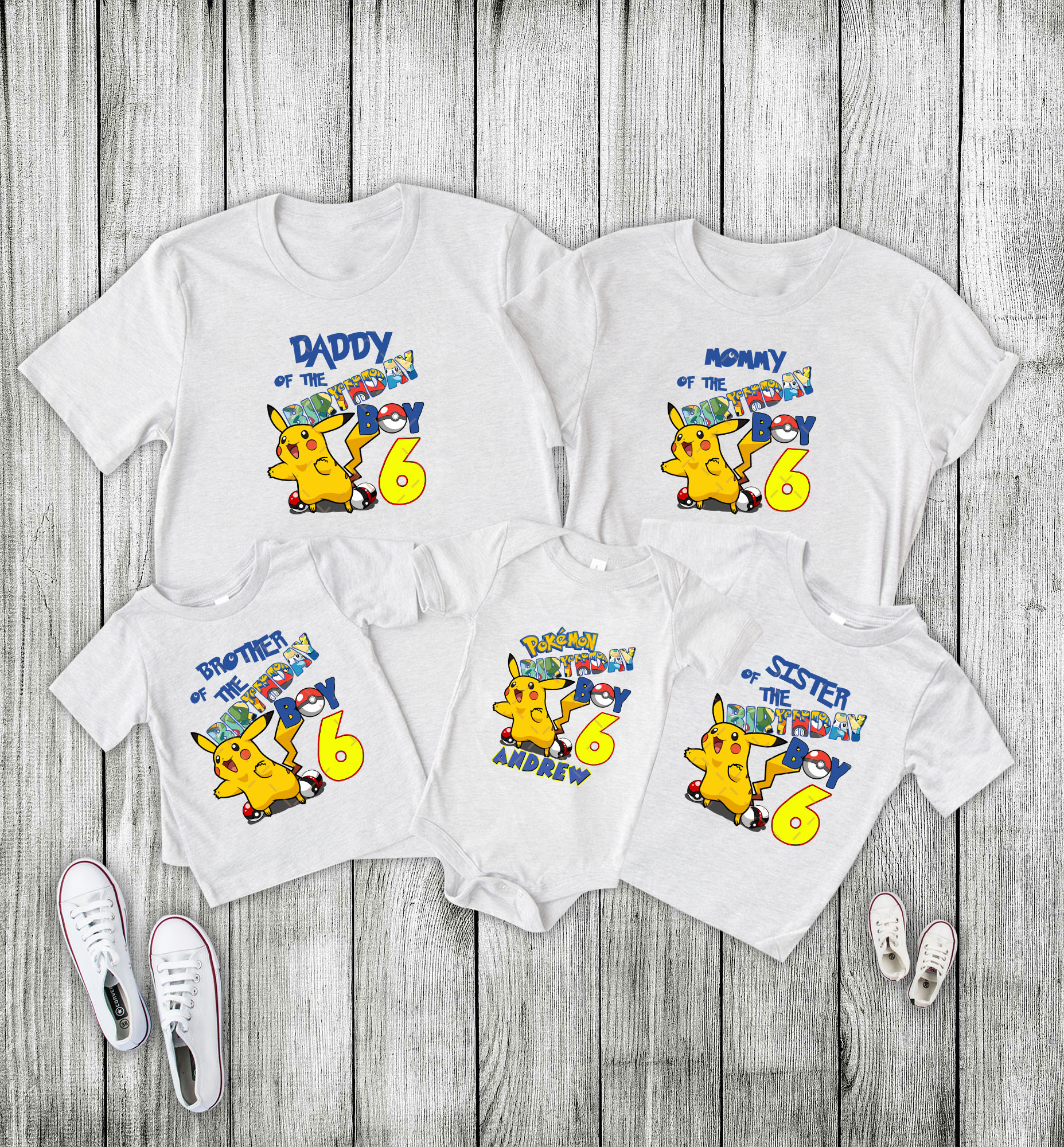 Pokemon Family Birthday Shirts, Custom Family Shirts, Personalized Shirt