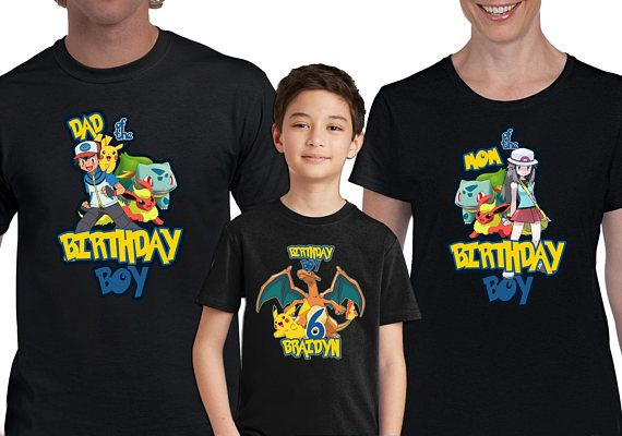 Youth Pokemon Shirts, Custom Matching Family Shirts, Personalized Name And Age
