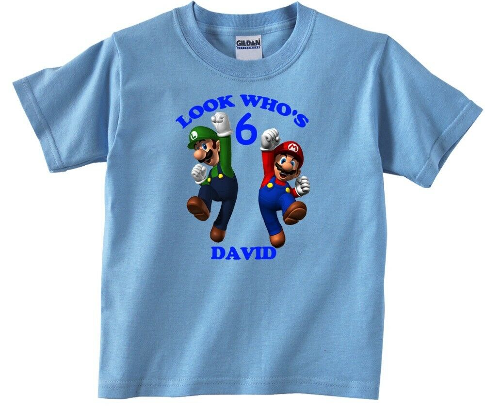 Super Mario Brothers, Personalized Custom Birthday, Mario Party Theme Shirt