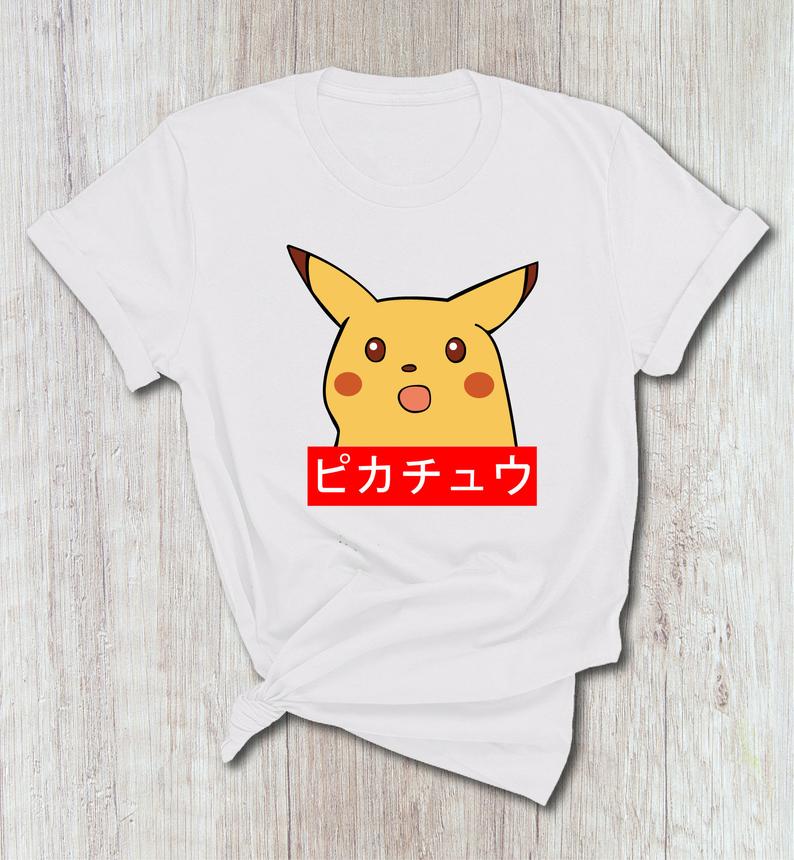 Surprised Pikachu Face  Pokemon  Gotta Catch 'Em All  Anime  Gift  Custom Tee  Graphic Shirt