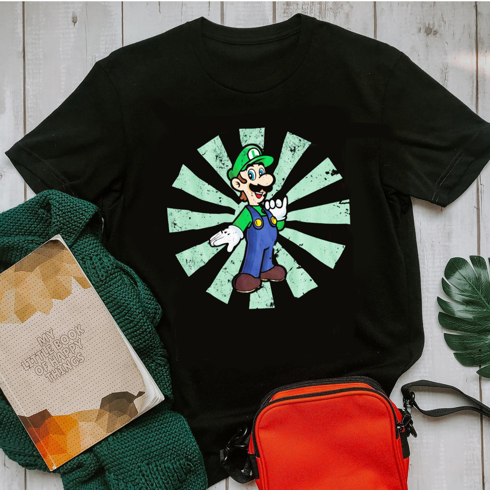 Luigi Super Mario Retro Emblem Custom T Shirt, Funny Video Game, Luigi's Mansion shirt, Gift For Gamer