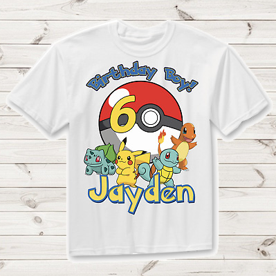 Starters Pokemon Custom Birthday Shirt, Personalized With Name And Age