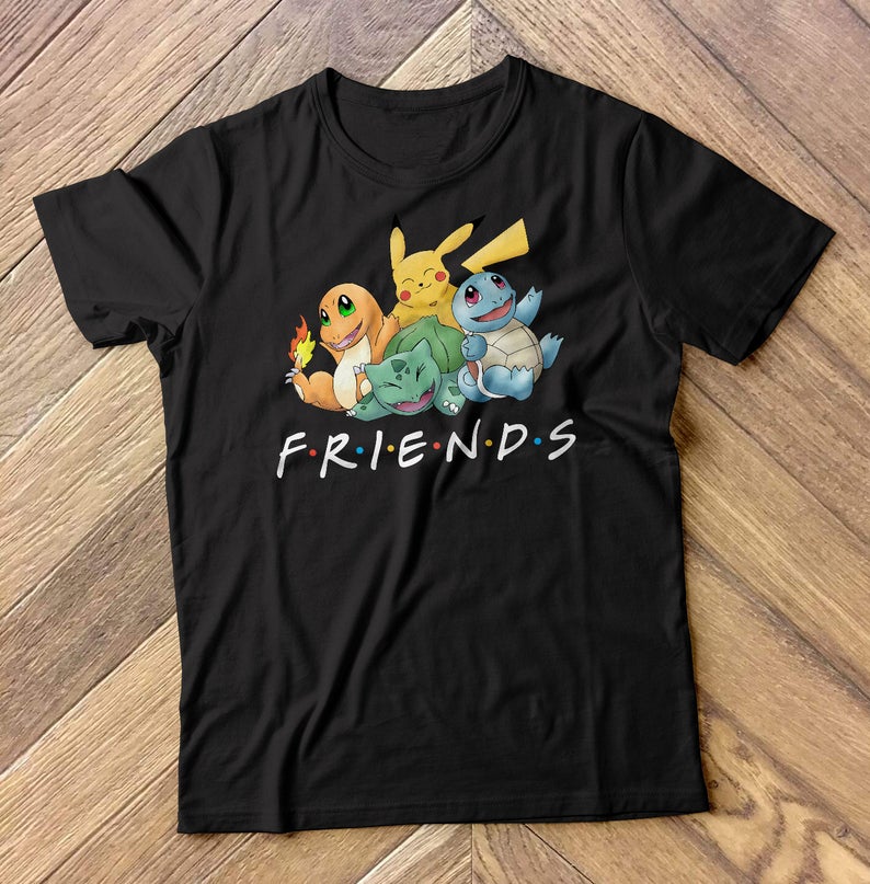 Pokemon Friends Shirt, Pokemon shirt, Pikachu Shirt, Friends Tv show