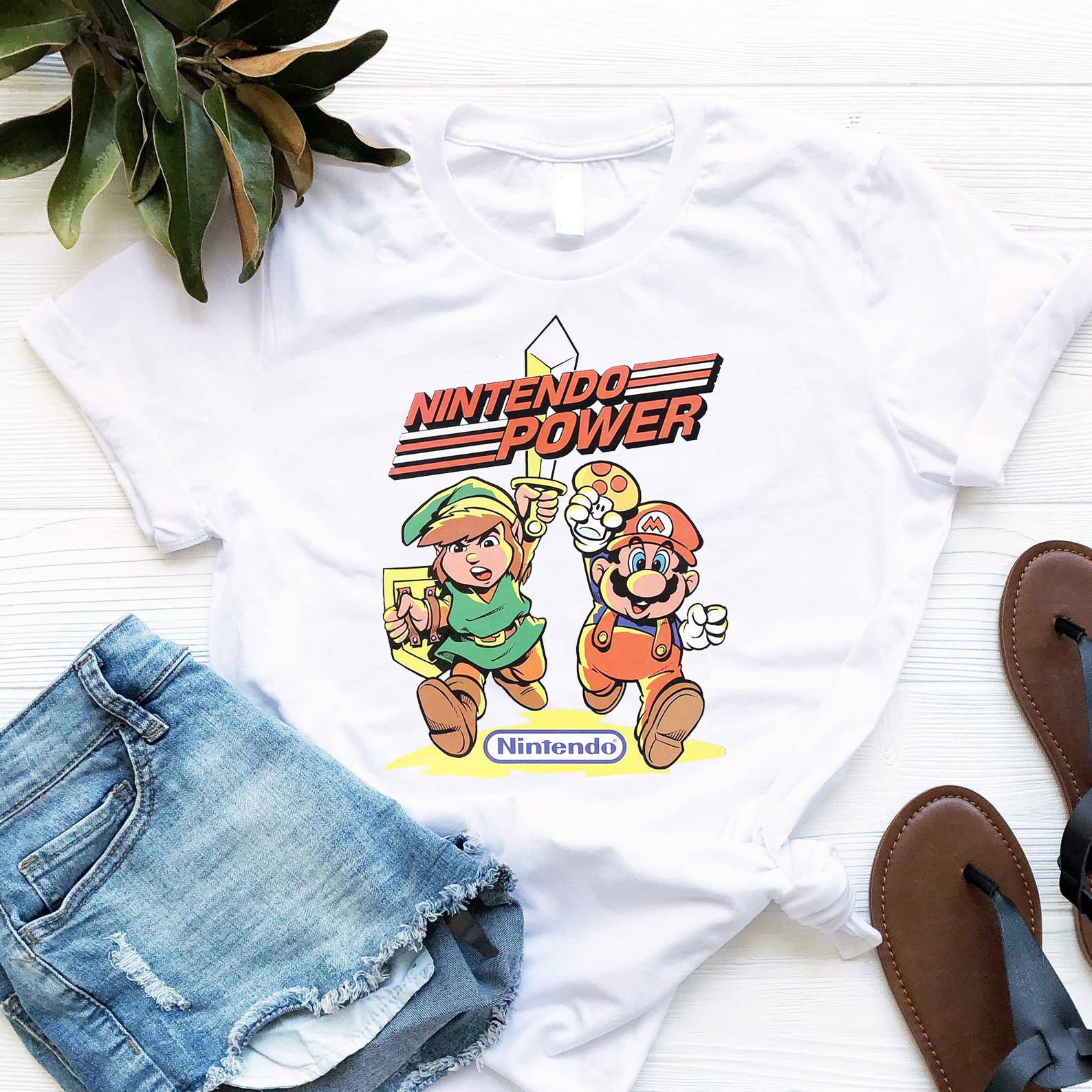 Nintendo Power Mario And Link Ringer Shirt