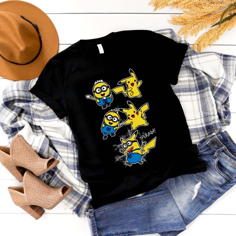 Minions And Pikachu Pokemon shirt, Pikachu Shirt, Minions Shirt