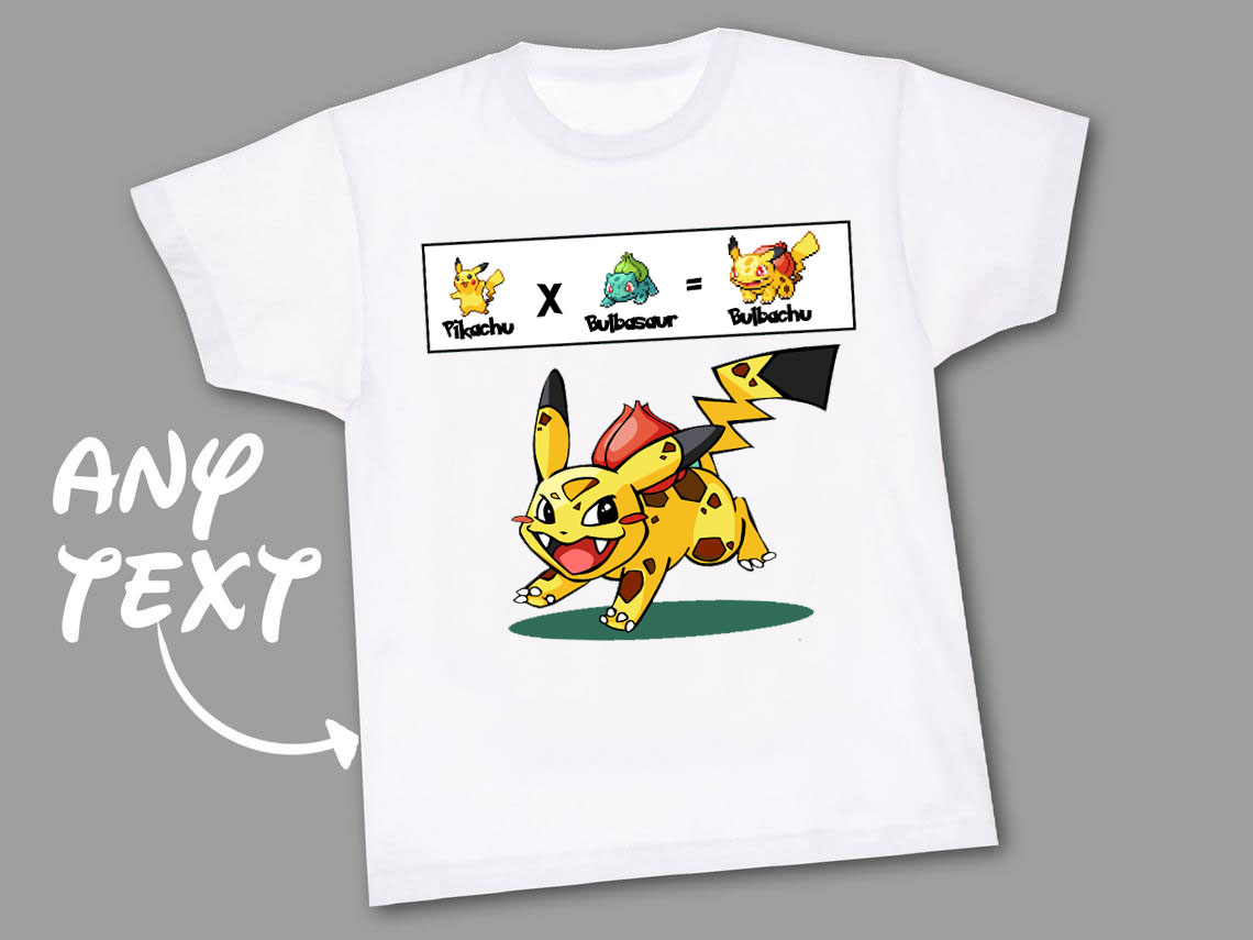 Bulbasaur Pikachu Pokemon Custom Birthday Party Shirt, Personalized With Name And Age