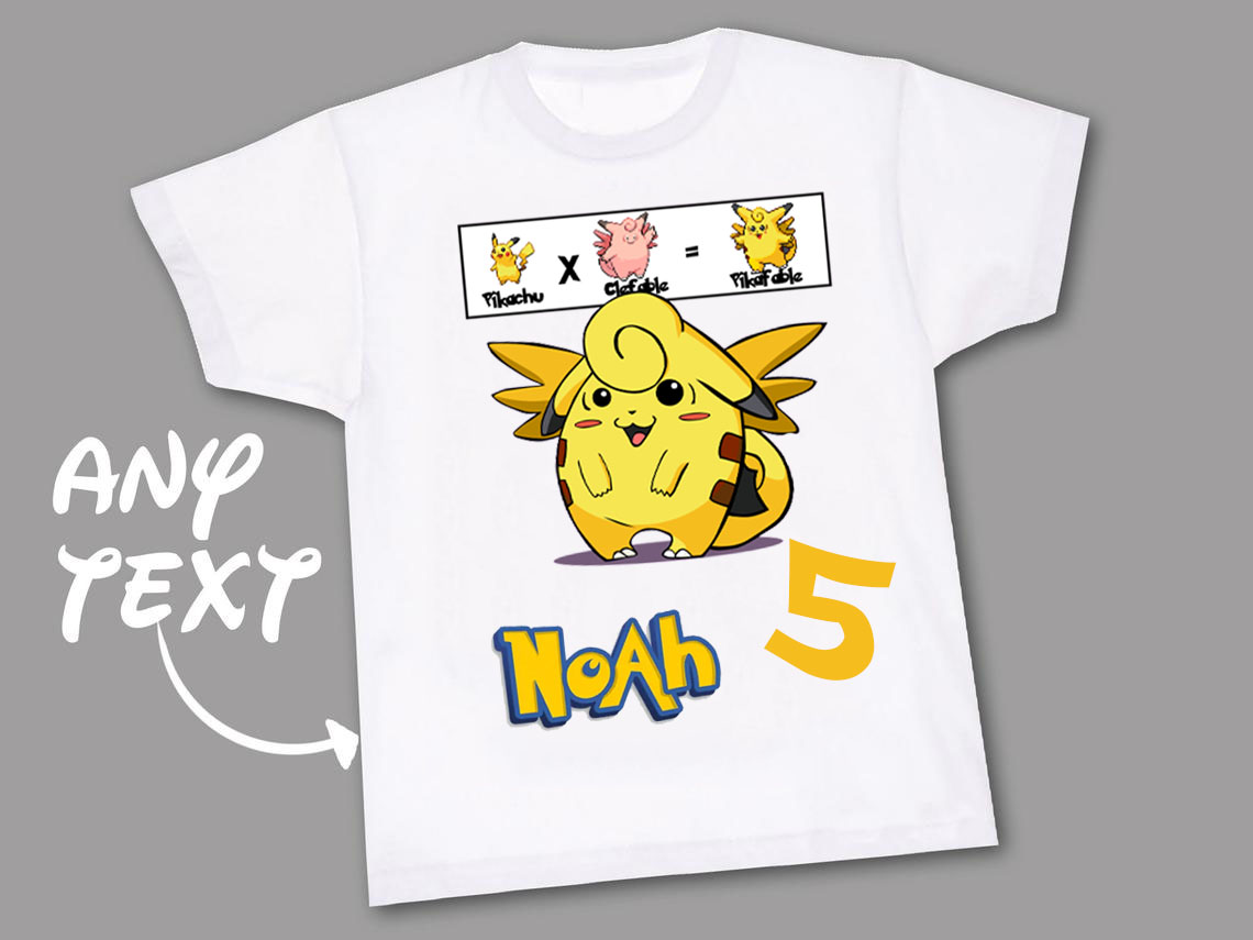Pikachu Clefairy Pokemon Custom Birthday Party Shirt