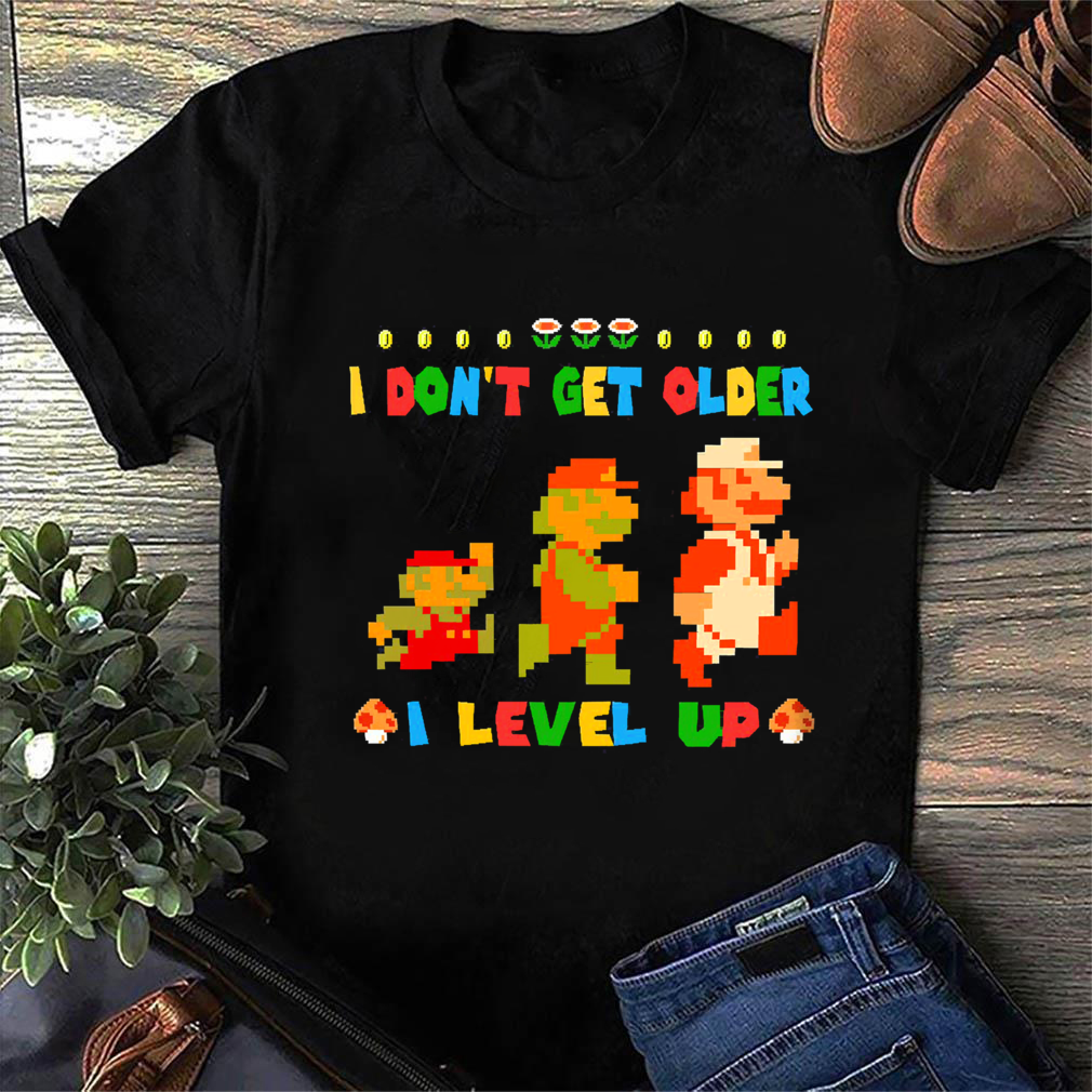 I Don't Get Older I Level Up Mario game T-Shirt, Mario Game Anniversary shirt, Personalized Gift