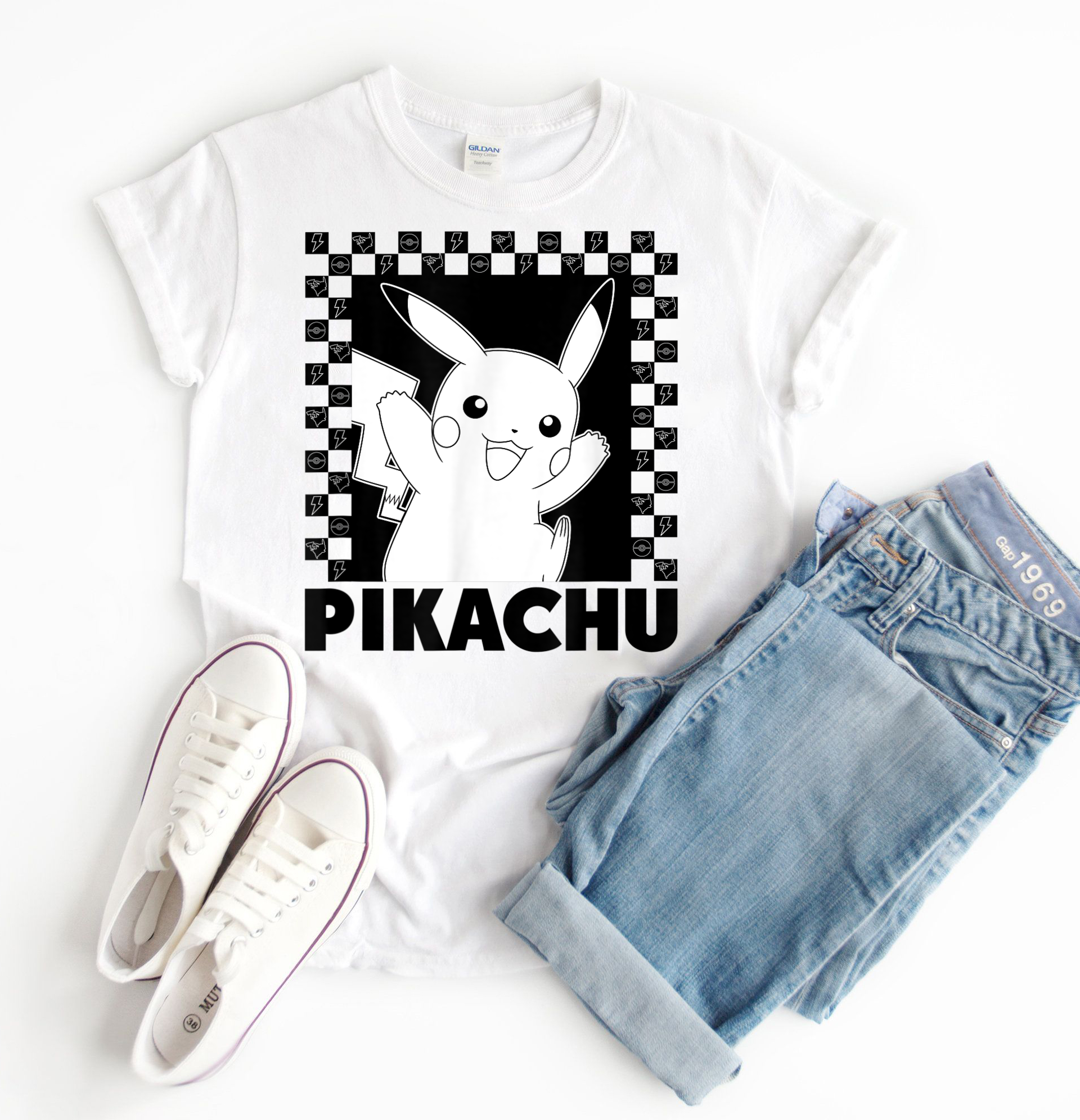 Pokemon Pikachu Checkers Shirt