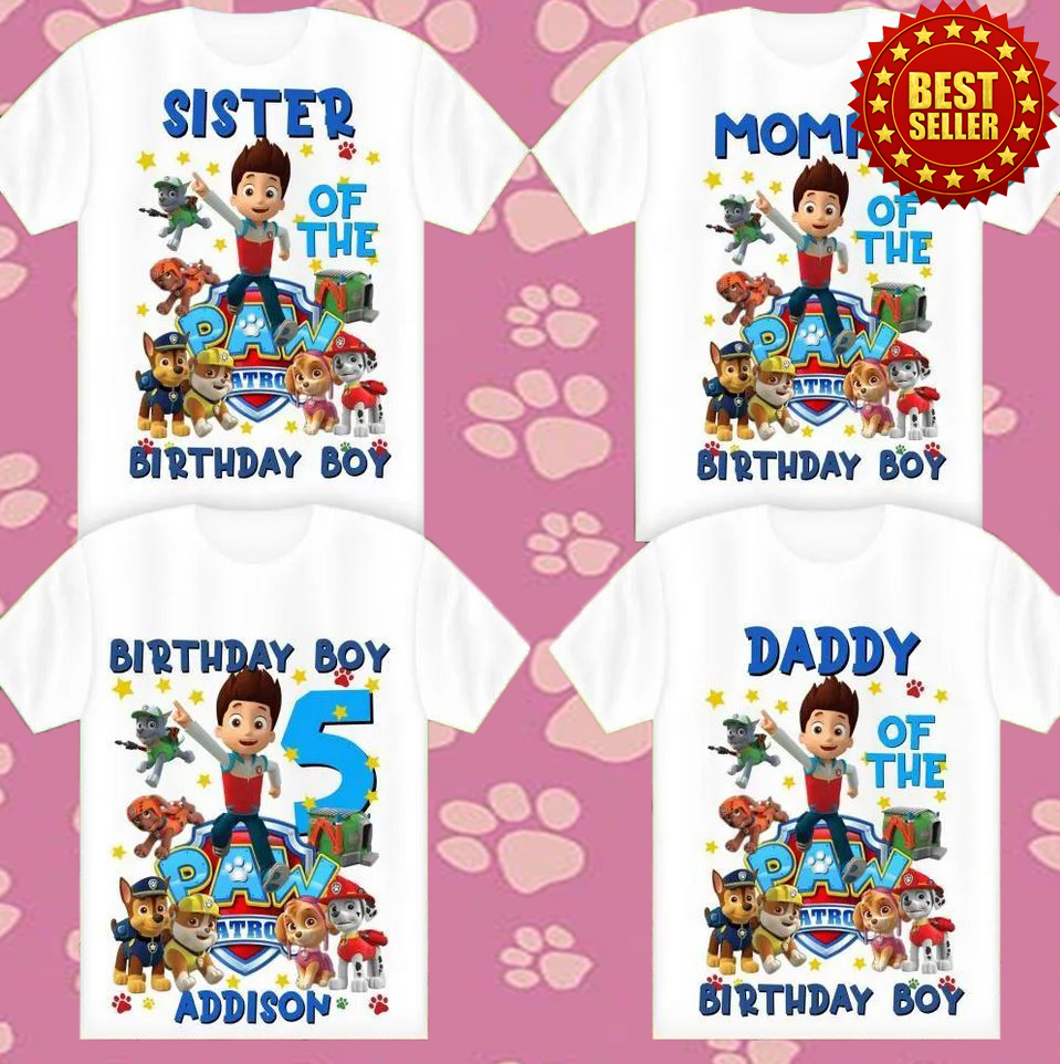 Personalized Paw Patrol Skye Family Birthday Shirts, Custom Matching Family Outfits, Personalized Name And Age