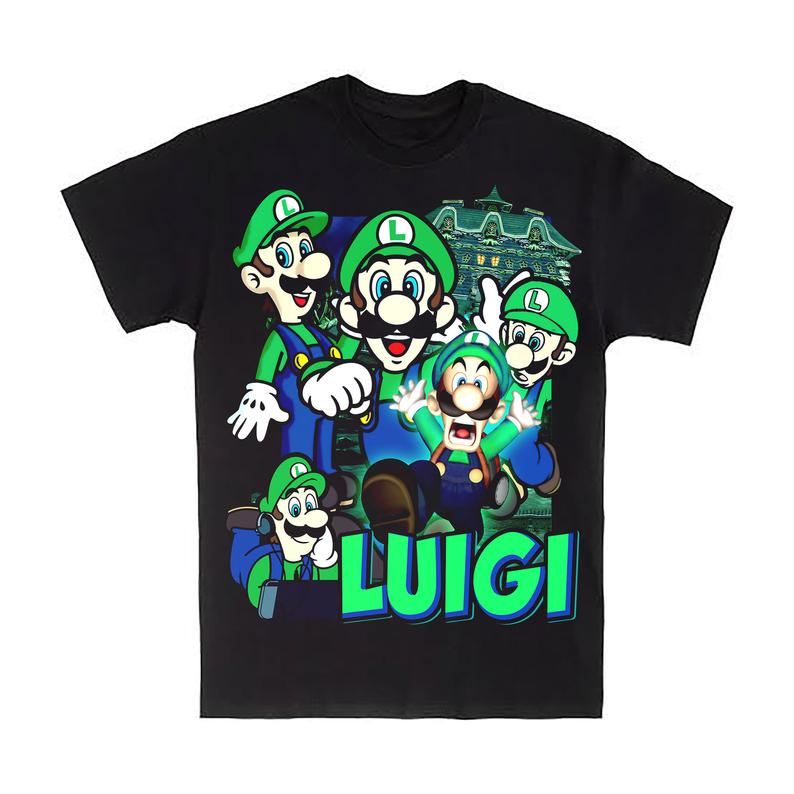 Luigi Super Mario Custom T Shirt, Mario Game Shirt, Personalized Gift