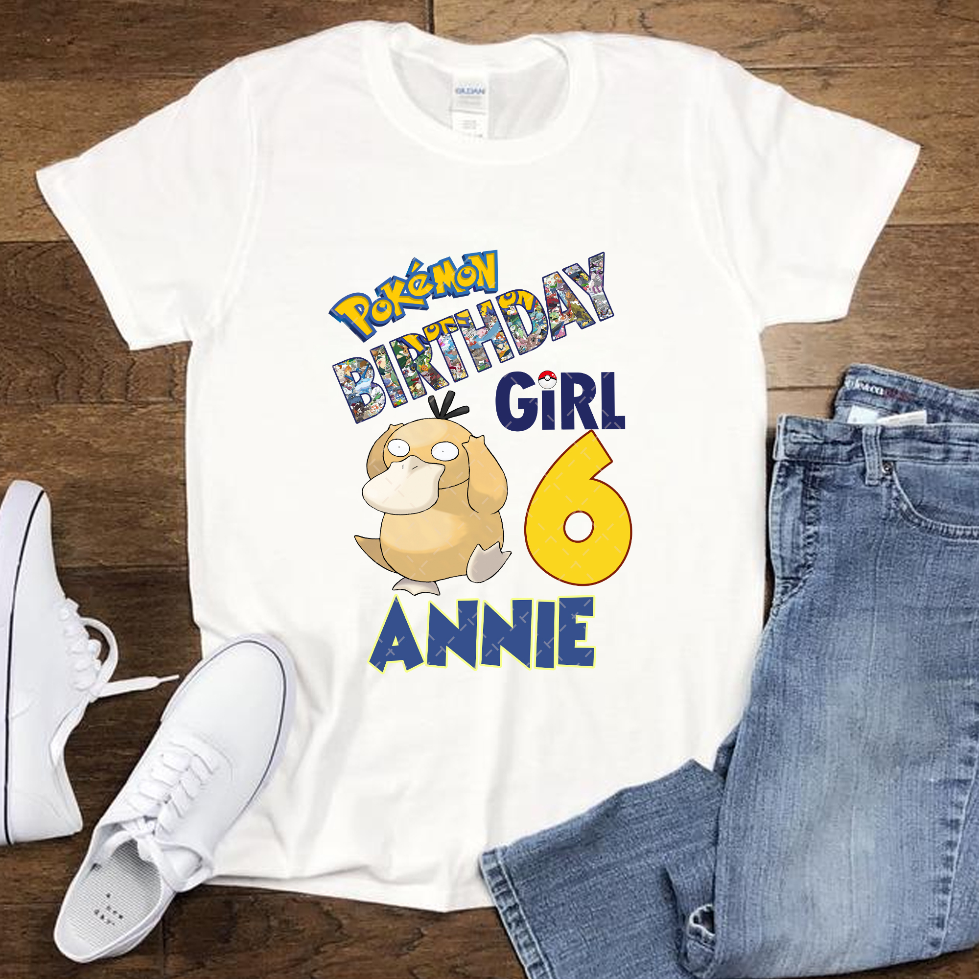 Koduck Pokemon Birthday Shirt, Custom Matching Birthday Girl Shirt, Personalized Gifts