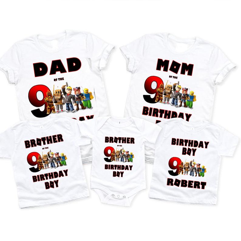 Roblox Birthday Shirt, Roblox Birthday Family Matching Shirts, Personalized Gifts