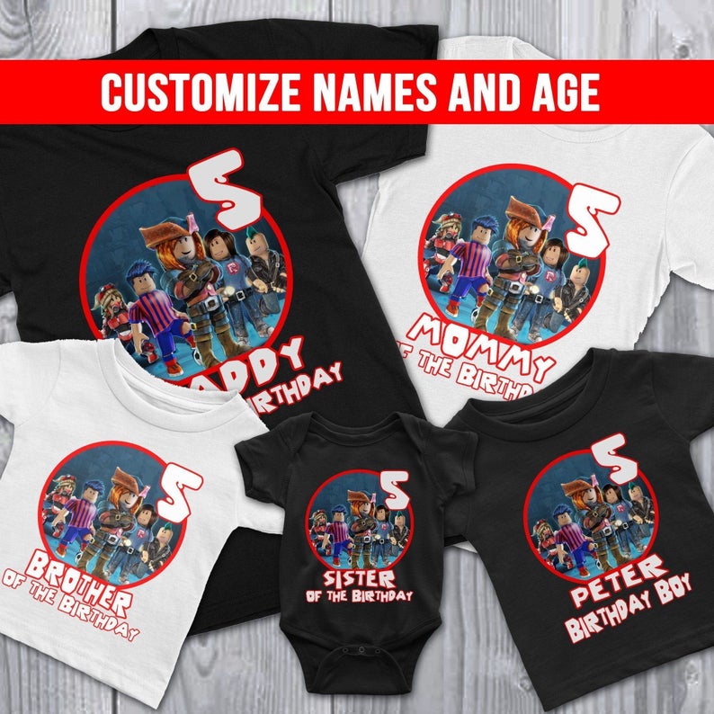 Roblox Birthday Party Shirt, Roblox Birthday Family Matching Shirts, Personalized Gifts