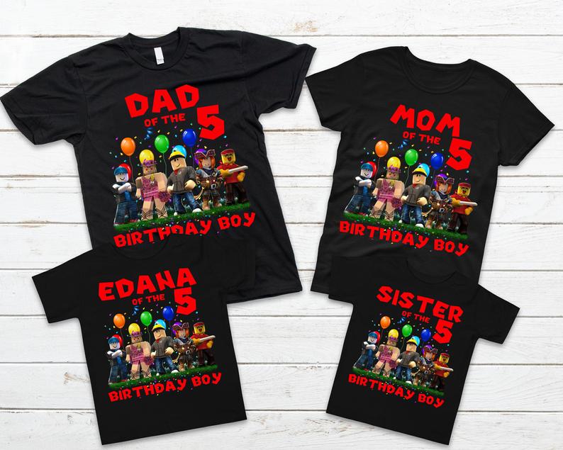 Roblox Birthday Boy T Shirt, Roblox Family Matching T Shirt, Personalized Gifts