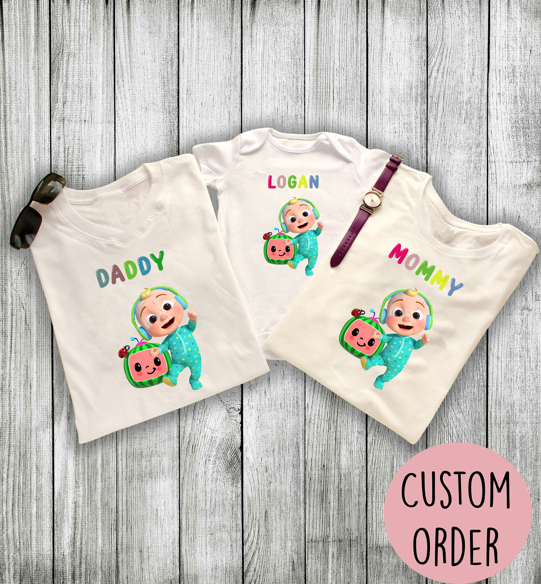 Personalized Cocomelon Birthday Shirts Set, Cocomelon Family Shirt, Cocomelon Party Shirt, Cocomelon Birthday, Family Matching shirts