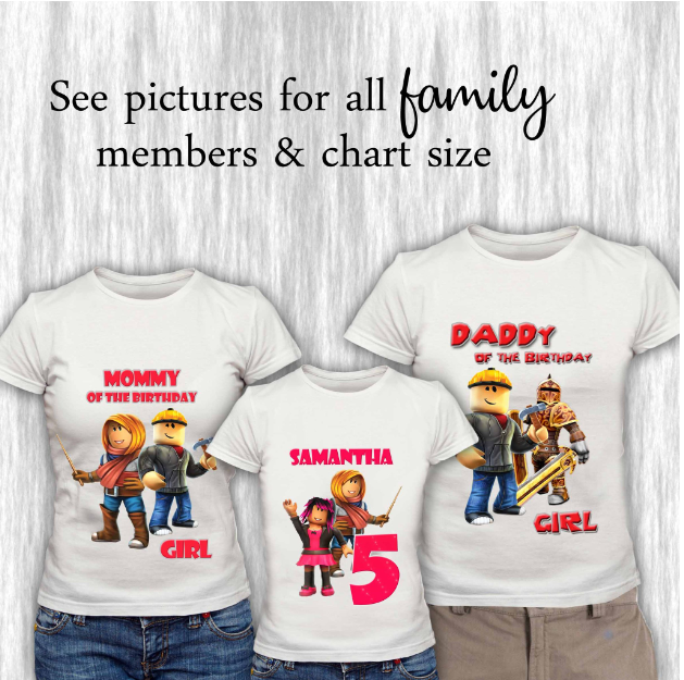 Roblox Birthday Tshirt,  Family Member Shirt, Personalised Family Tshirt