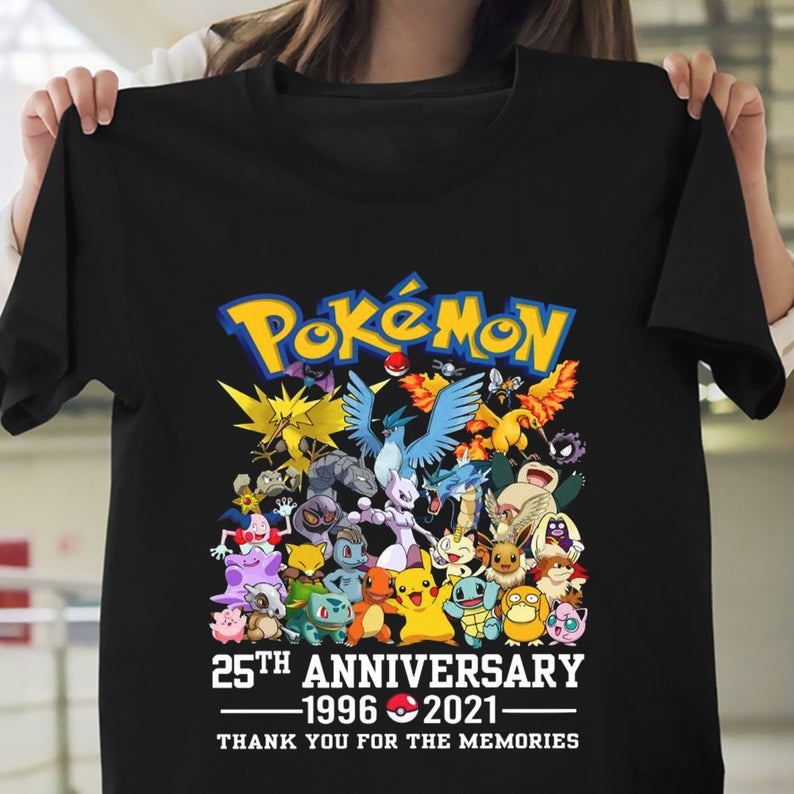 25th Anniversary Pokemon Characters, Pokemon Gift, Pikachu Shirt, Shirt For Kid