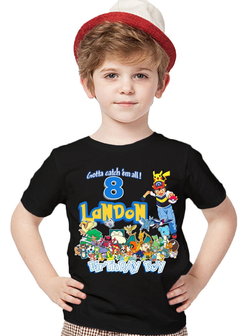 Personalized Pokemon Birthday shirt, Pokemon Pikachu theme, Birthday Boy Girl, Family Matching