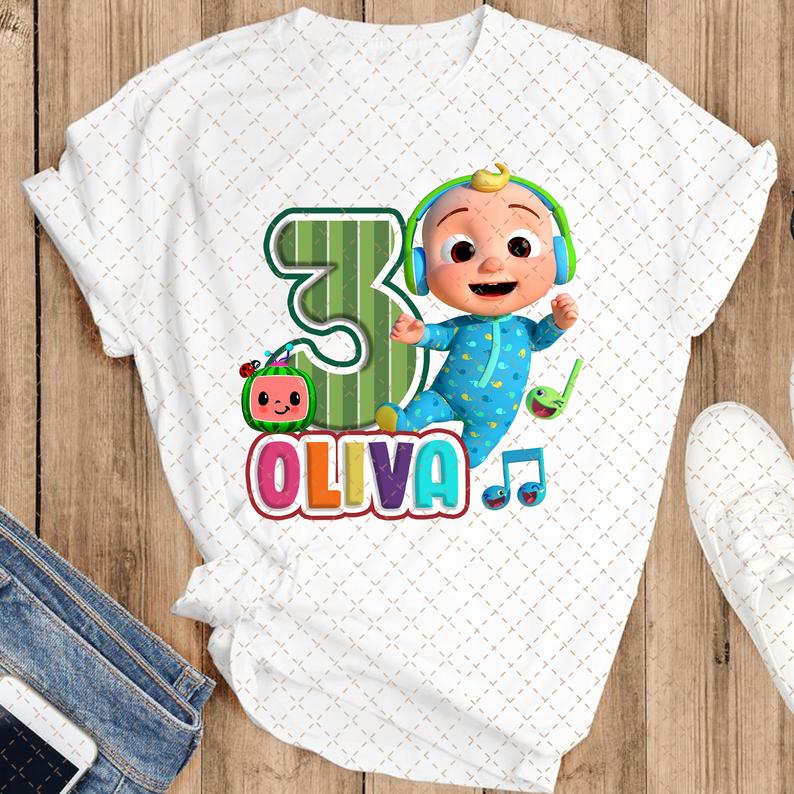 Cocomelon Birthday Shirt, Personalized Melon Family T-Shirt, Family Matching Shirt, Family Birthday Shirt, Melon Birthday Shirt,  Melon Shirt