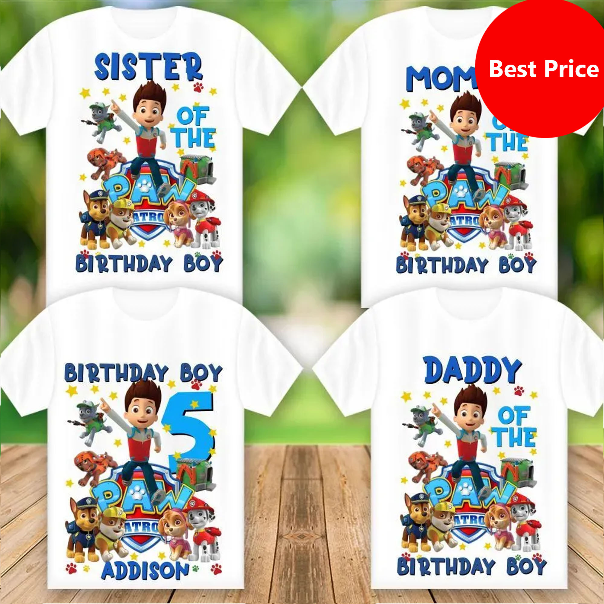 Paw Patrol Family Matching Birthday,Custom Matching Family Birthday Shirt, Personalized Gifts Shirt