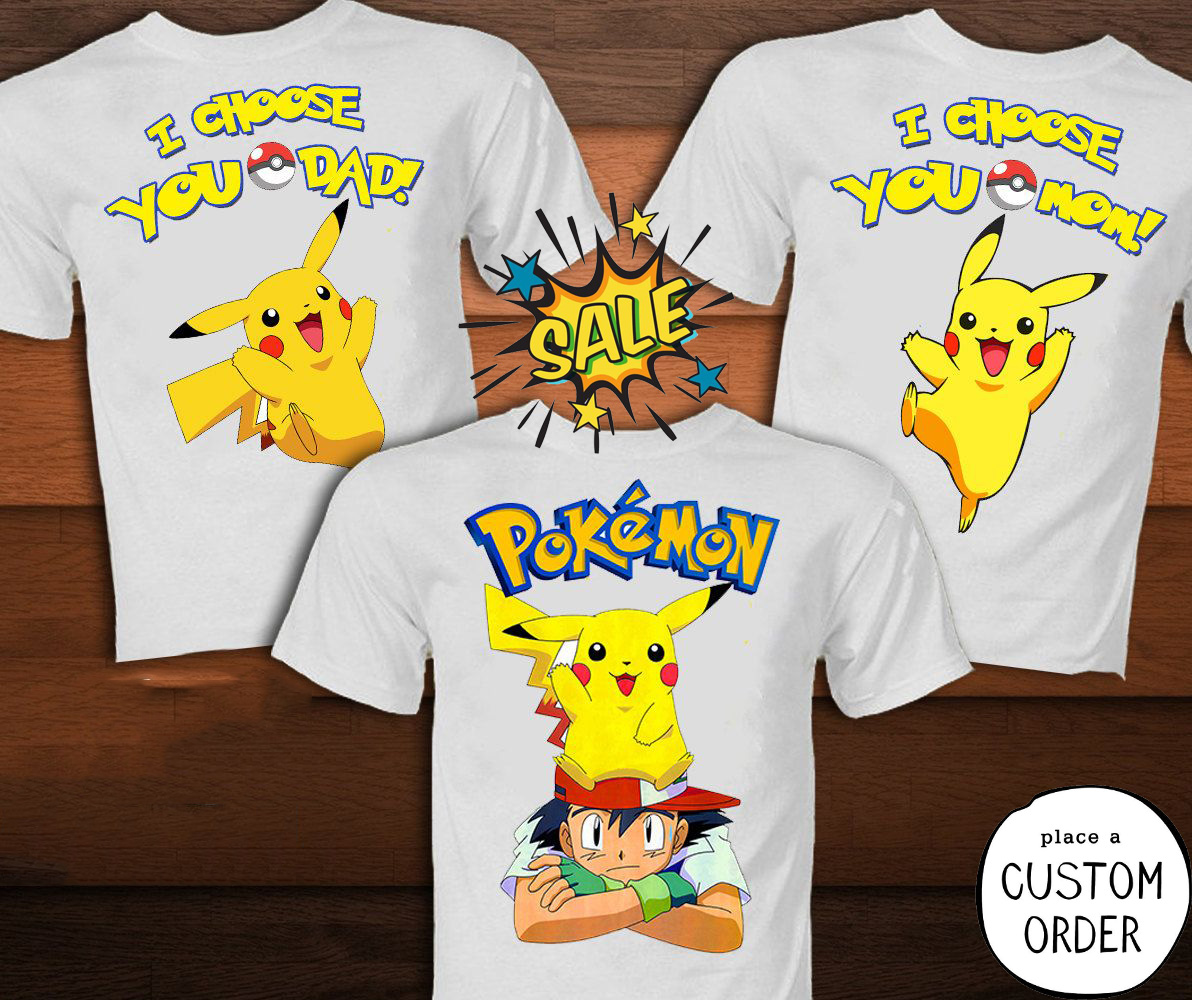 Pokemon Birthday shirt, Pokemon Party shirt, Pokemon Pikachu theme, Personalized Family Shirt