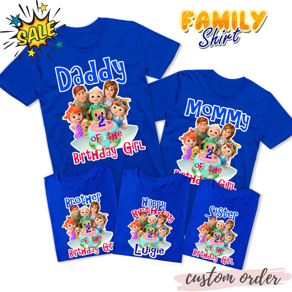 Custom Cocomelon Family Birthday Shirt Sets, Family Matching Shirt, Personalized Gift Shirt Sets