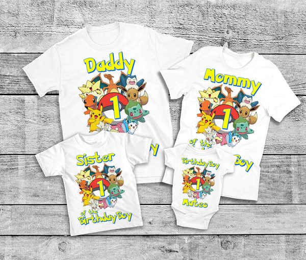 Pokemon Party shirt, Pokemon Pikachu Birthday Shirt, Family Matching Shirt, Custom Shirt