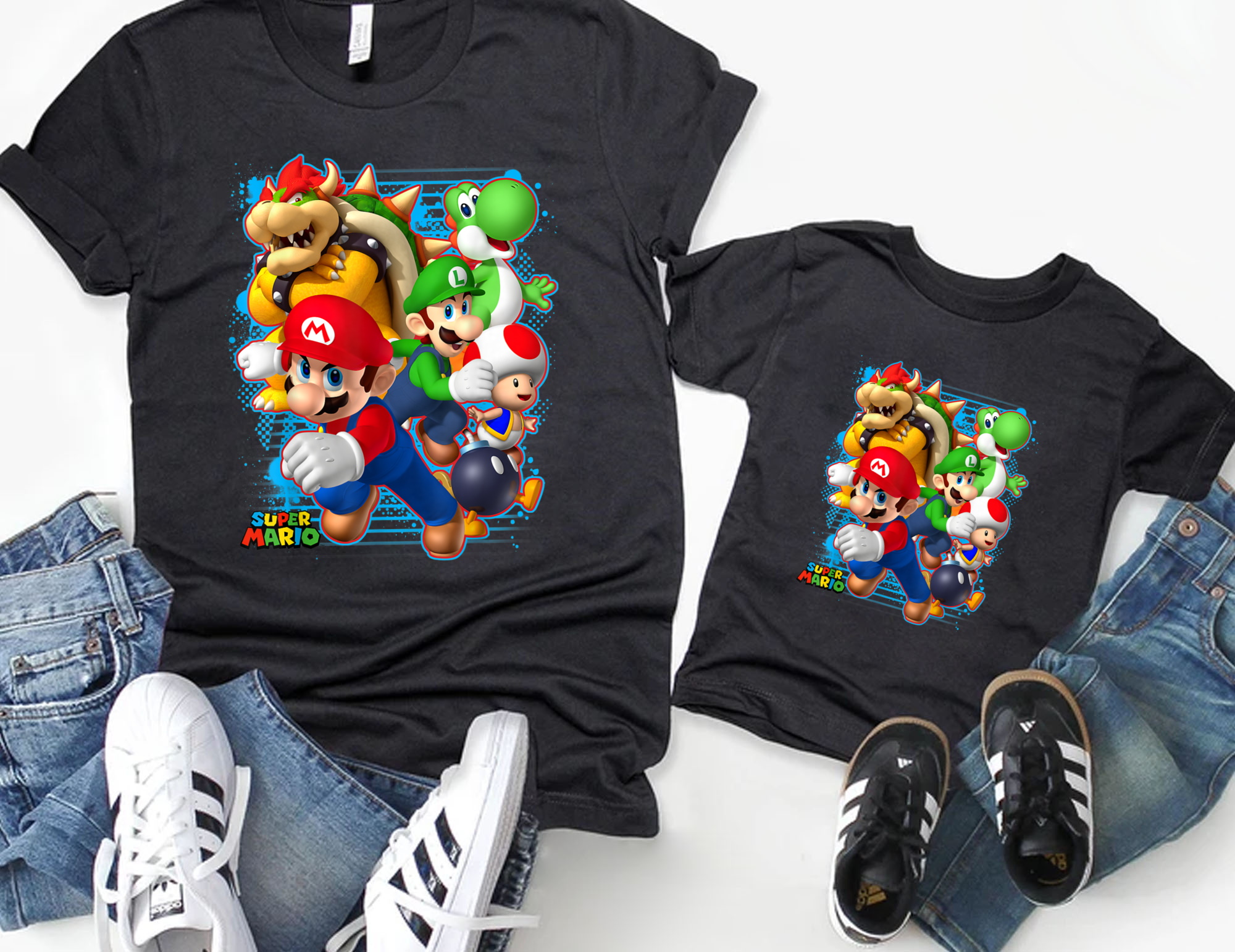 Nintendo Super Mario, Luigi Bowser Spray Paint T-Shirt