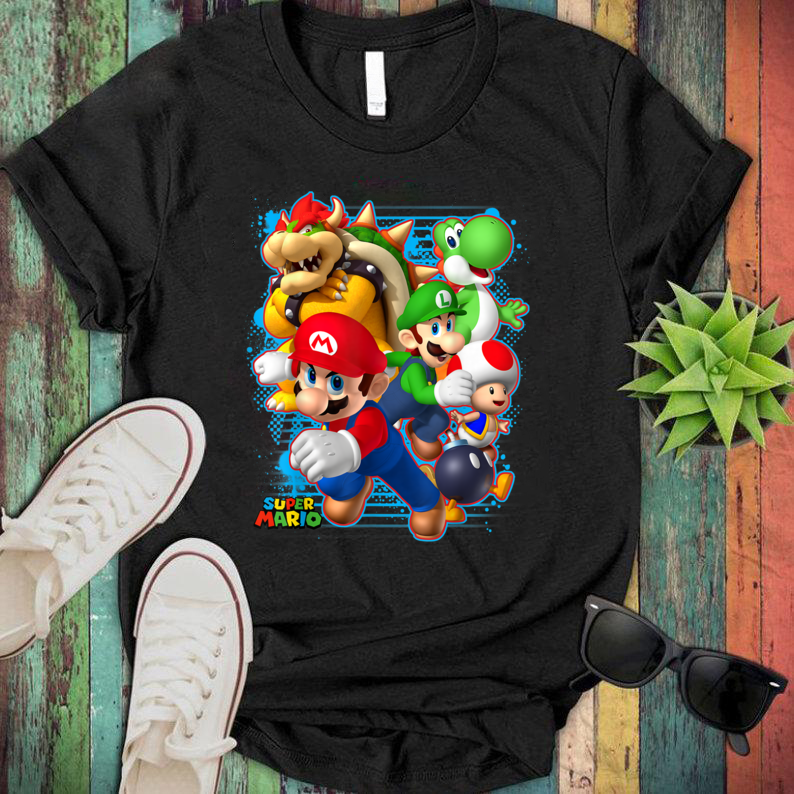 Nintendo Super Mario, Luigi Bowser Spray Paint T-Shirt - Giftcustom