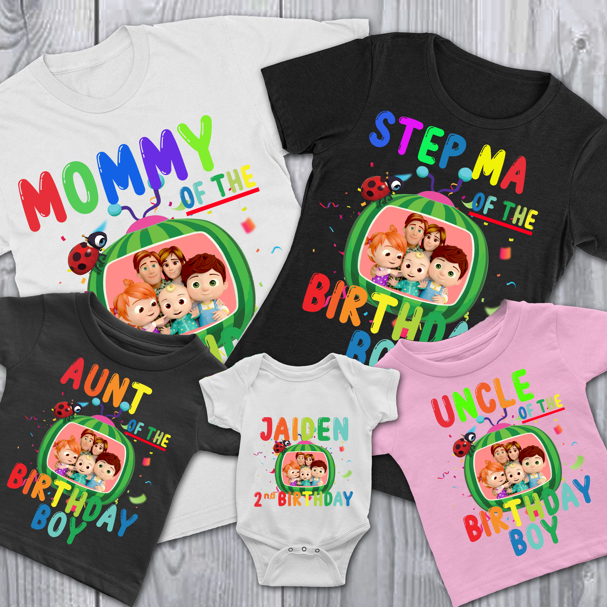 Cocomelon All Characters T-Shirts, Personalized Matching Family Shirt