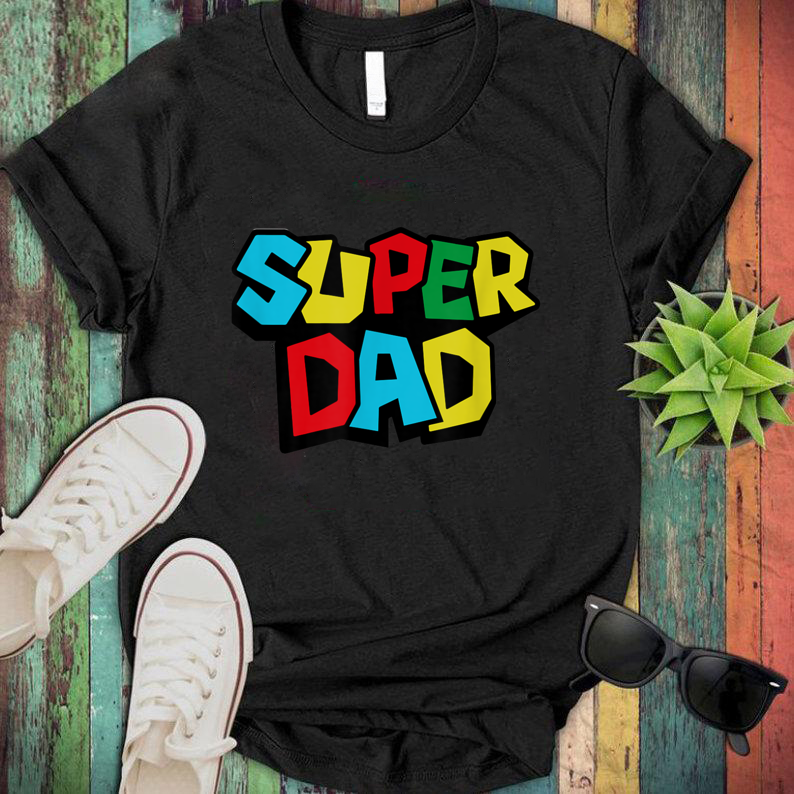 Super Dad Vintage. Super Mario, Father's Day T-Shirt